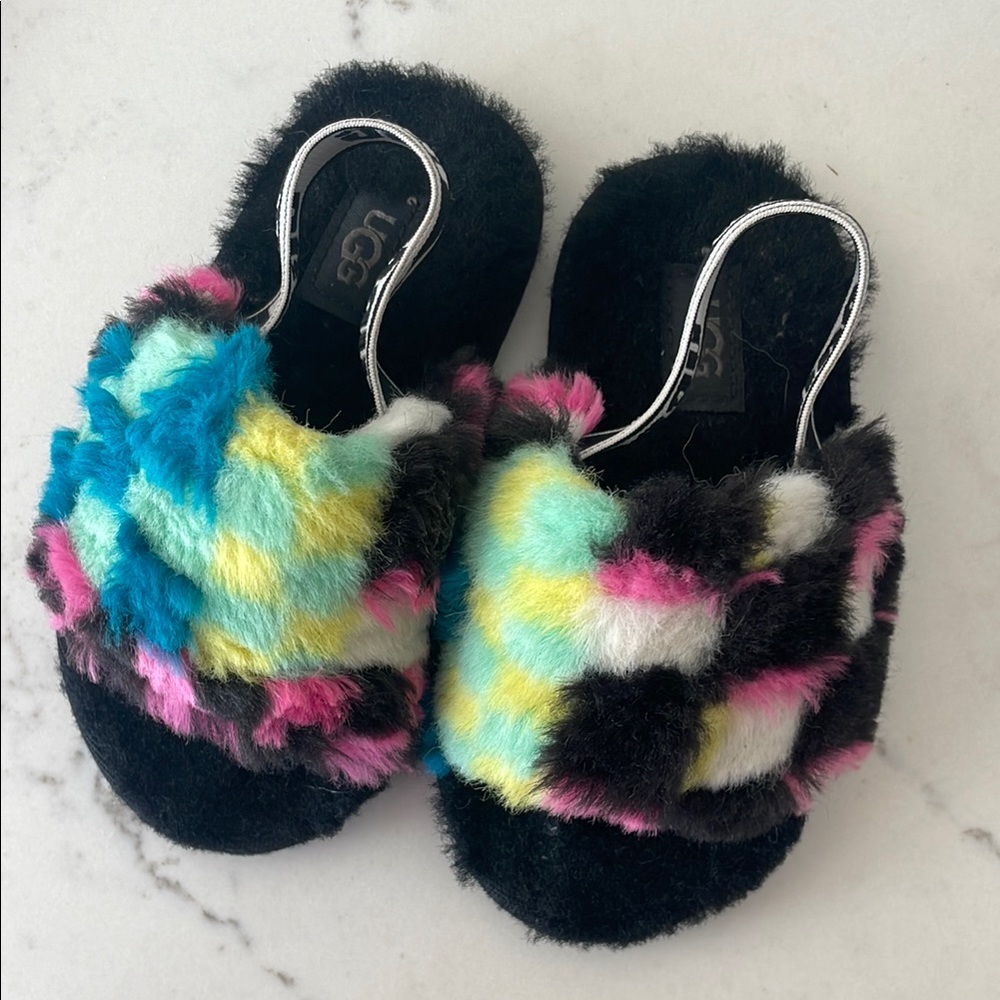 UGG Multicolor Fuzzy Slippers